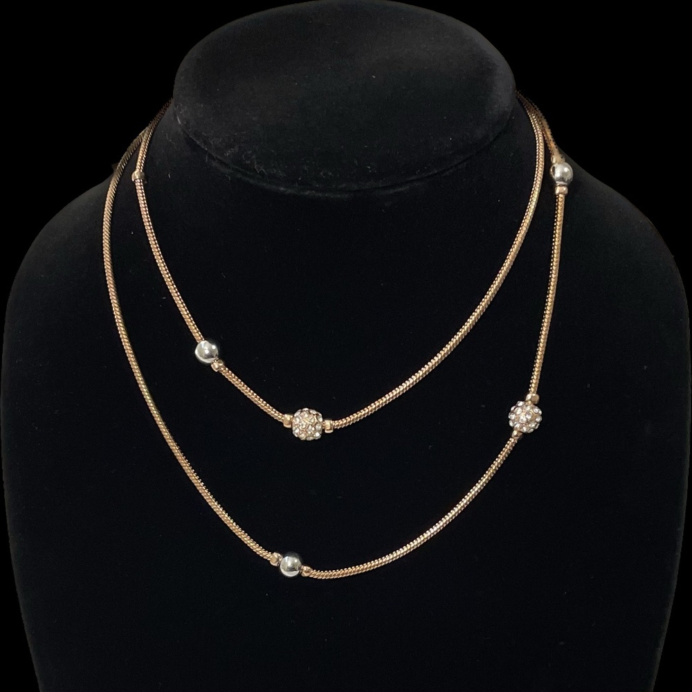 Banana Republic 32” Opera Length Rose Gold Station Necklace.